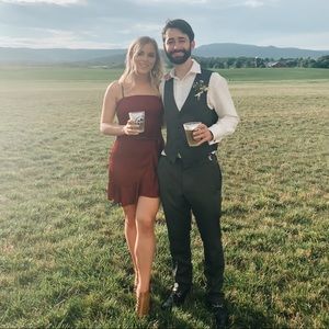 Princess Polly tie mini dress in wine